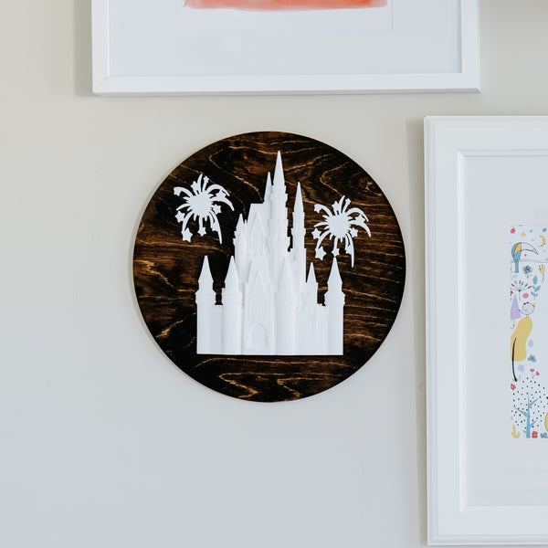 Cinderella Castle Wall Art 12" Circle