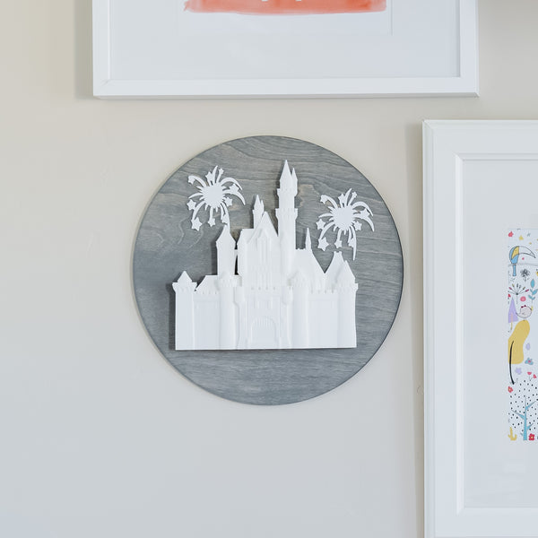 Sleeping Beauty Castle Wall Art 12" Circle