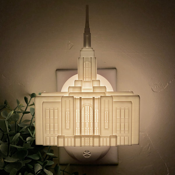 Red Cliffs Utah Temple Wall Night Light